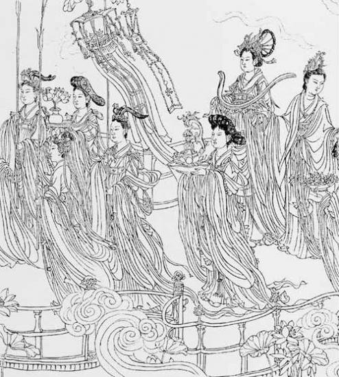 美术 世界名画欣赏 正文 吴道子线描人物