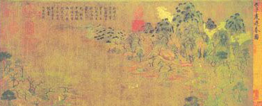 展子虔《游春图》卷（43cm×80.5cm）（局部），北京故宫博物院藏