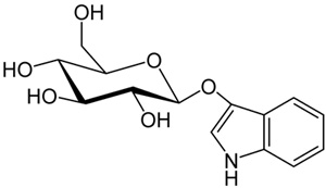 靛苷的分子结构。
